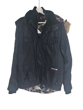 Element Men's Black Ski Parka Jacket Hooded Insulated Winter Snow Sports M